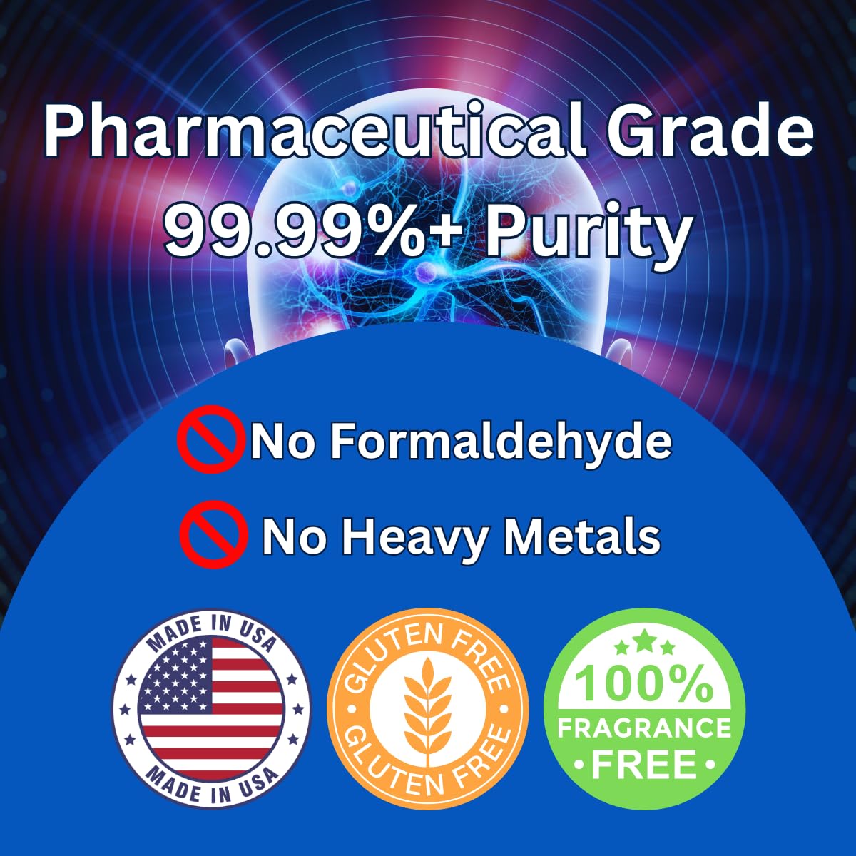 Neuro Blue Methylene Blue capsules bottle back shows supplement details and dosage guidance