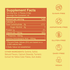Close-up of Neuro Calm & Clarity mints highlighting texture and minty honey-lemon flavor.