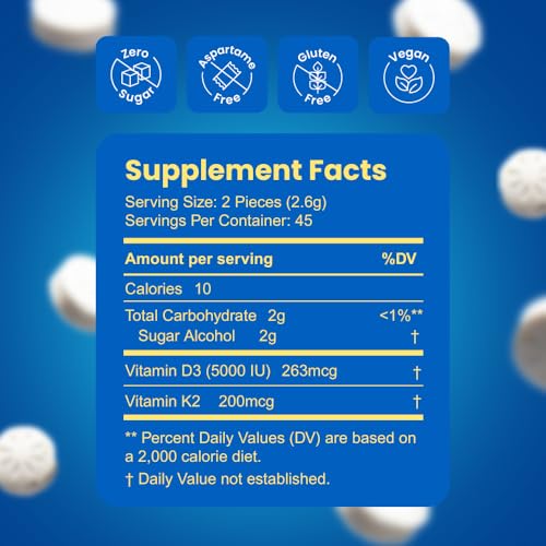 Neuro D3 K2 mint pack shot highlights sugar-free refreshment for immune support.