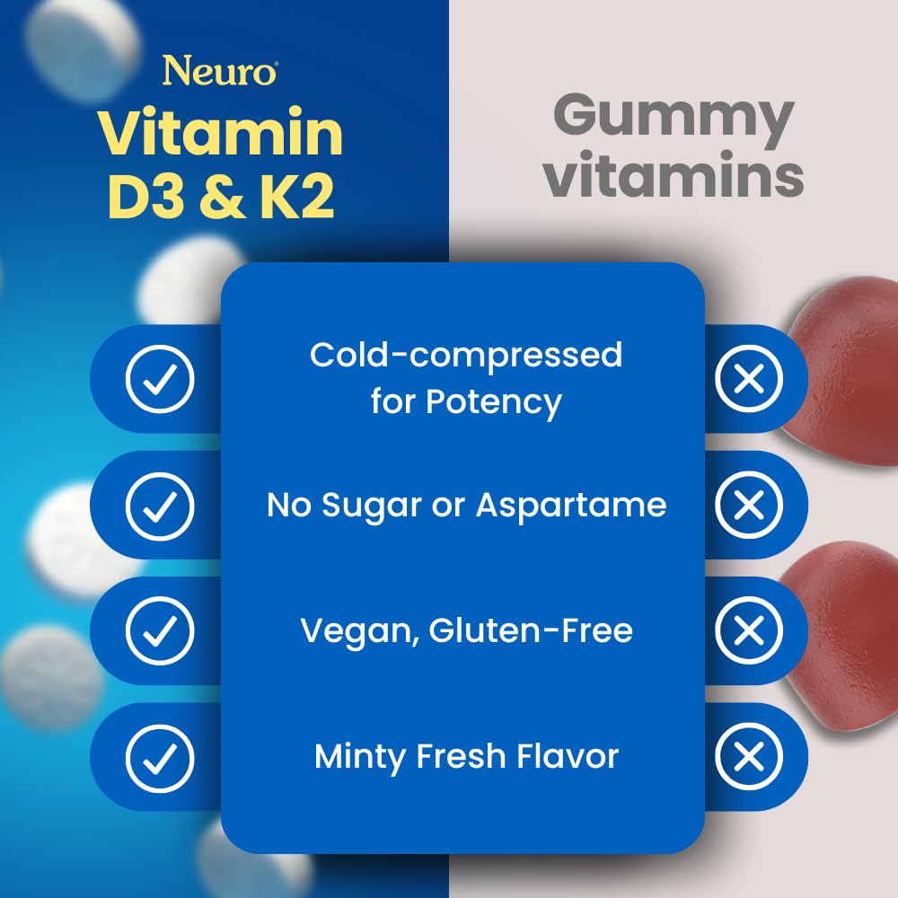 Neuro D3K2 mint at desk proves convenient wellness without water.