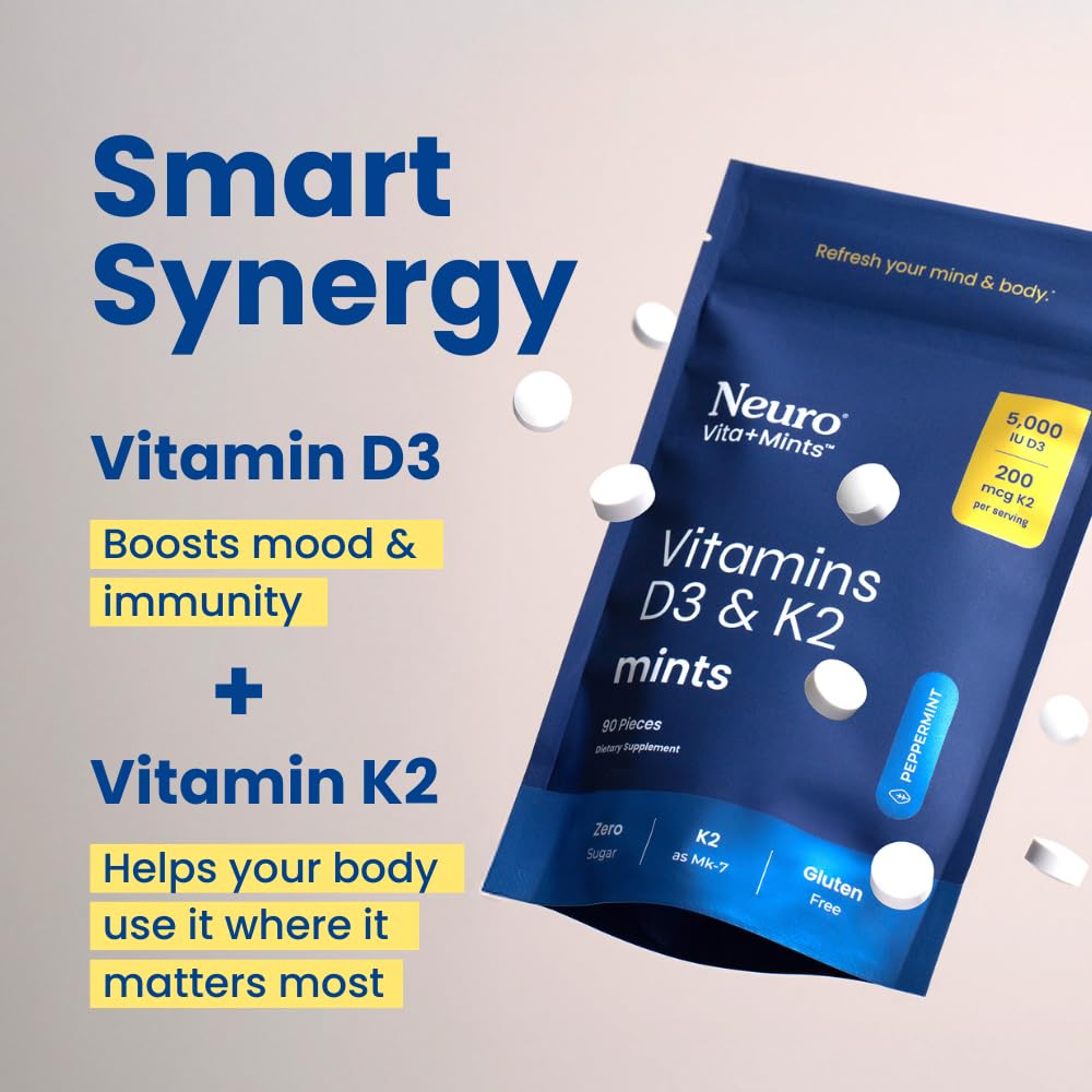Neuro D3K2 mint on hand demonstrates portable daily boost option.
