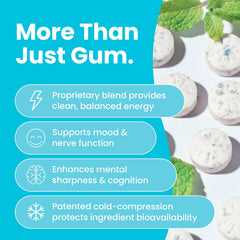 Foil-pack close-up of Neuro gum 54-count emphasizes portability and on-the-go use