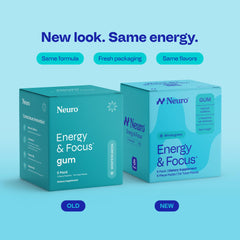 Neuro Energy & Focus Gum close-up of one piece showing natural caffeine