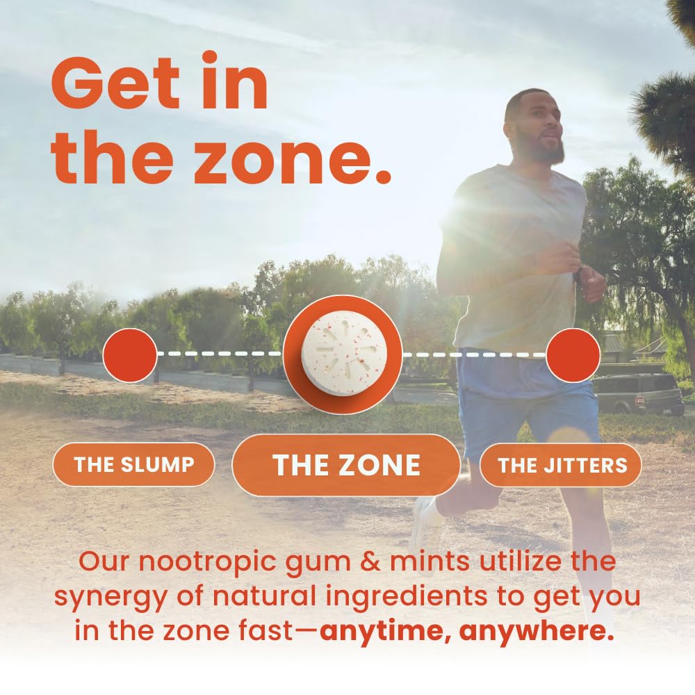 Neuro Energy Focus Gum table-top setup emphasizes cinnamon flavor and sugar-free formula.