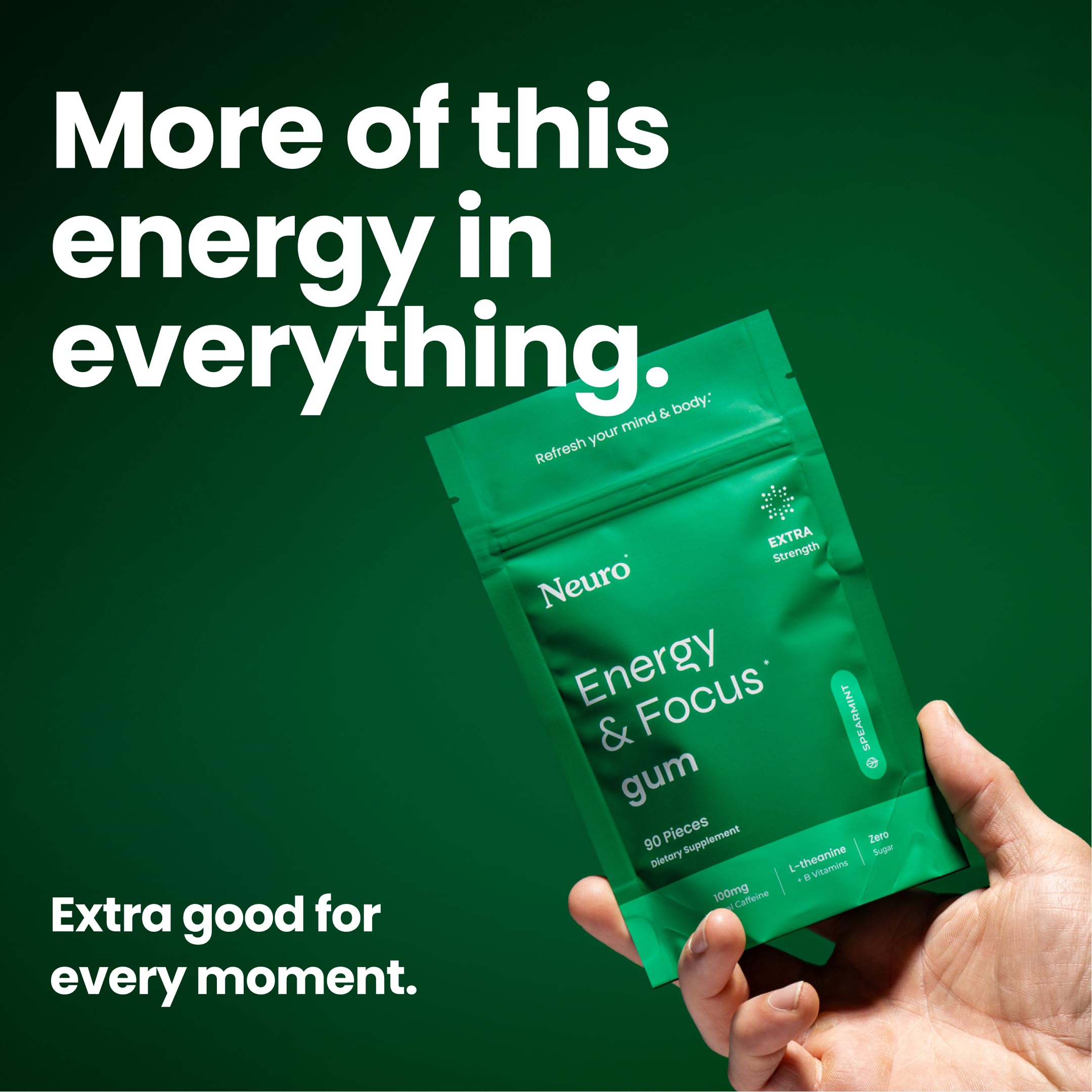 Neuro Energy Focus Gum workout boost for pre-exercise focus.