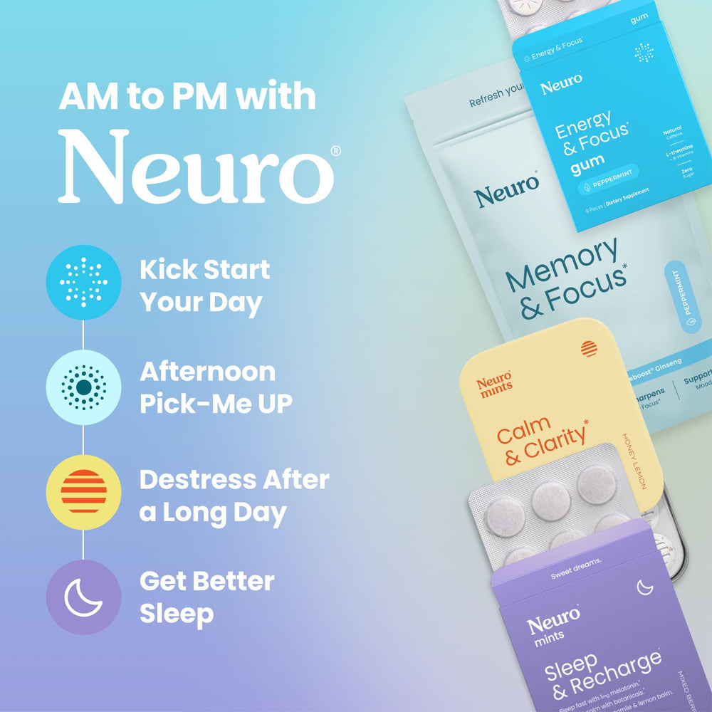 Neuro Energy & Focus Mints provide breath freshening without sugar.