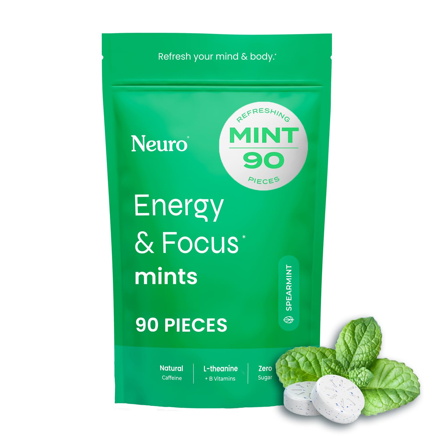 Neuro Energy & Focus mints in travel tin offering clean energy for workouts
