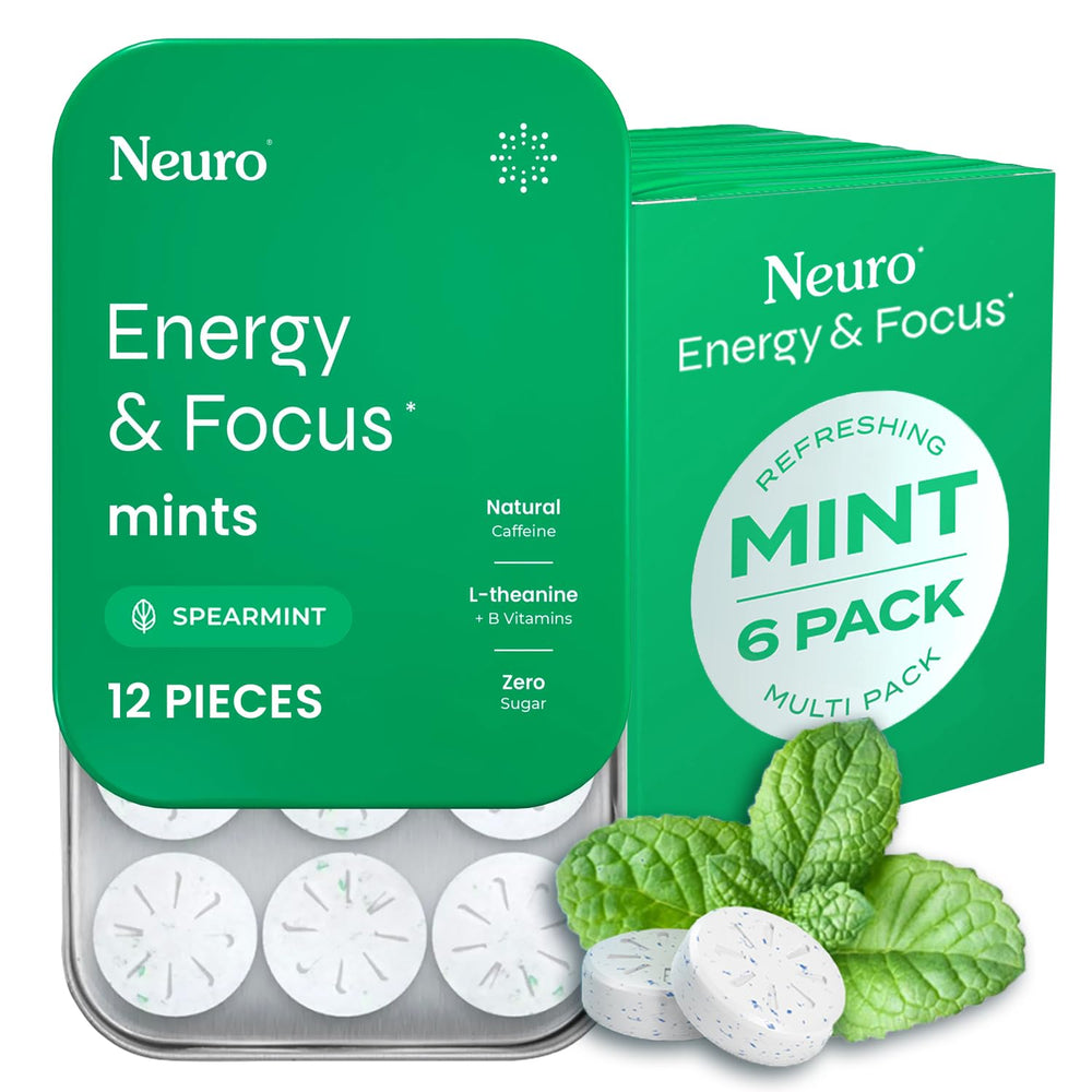 Neuro Energy & Focus Mints packaging for convenient on-the-go energy