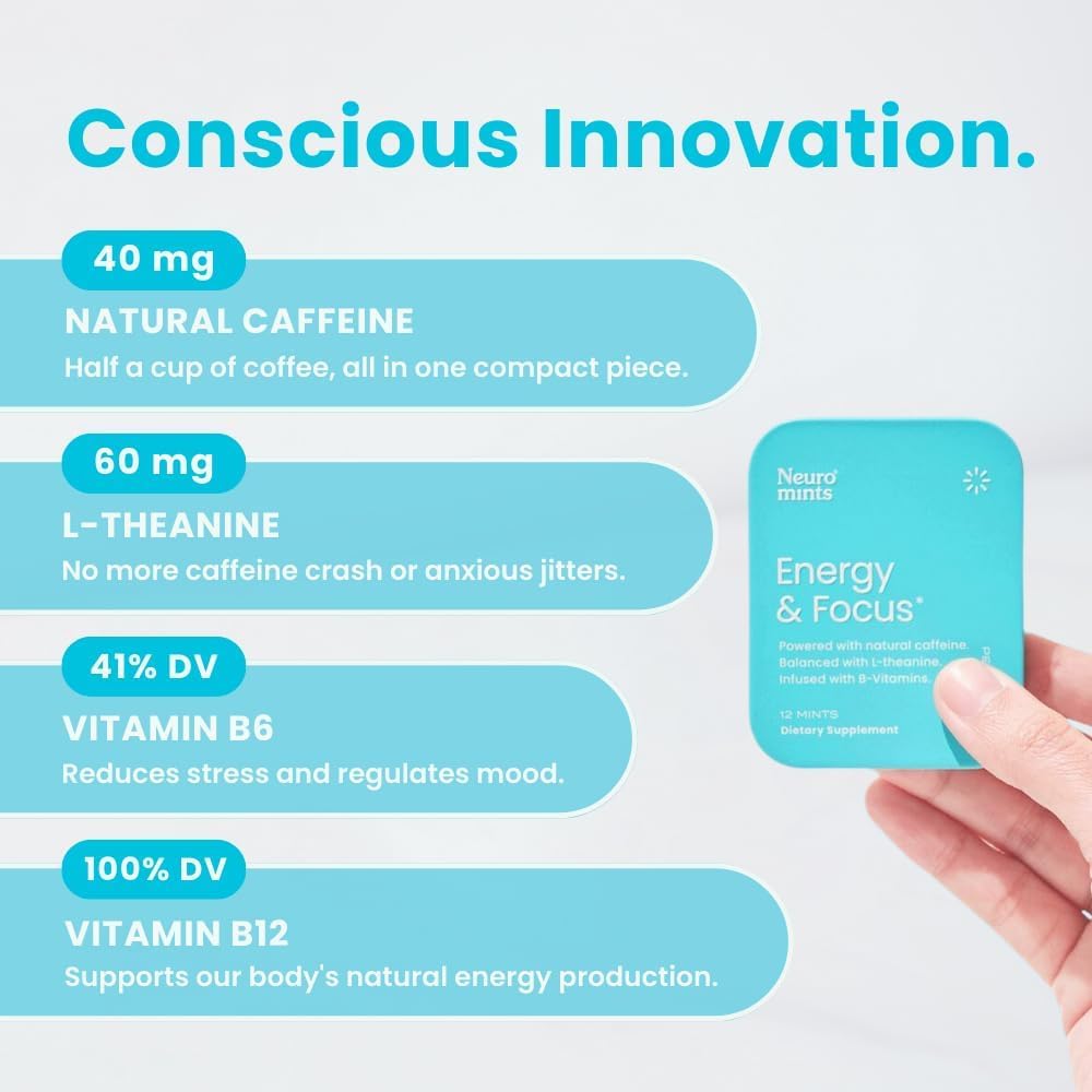 Vegan formula badge on Neuro Energy & Focus Mints package.