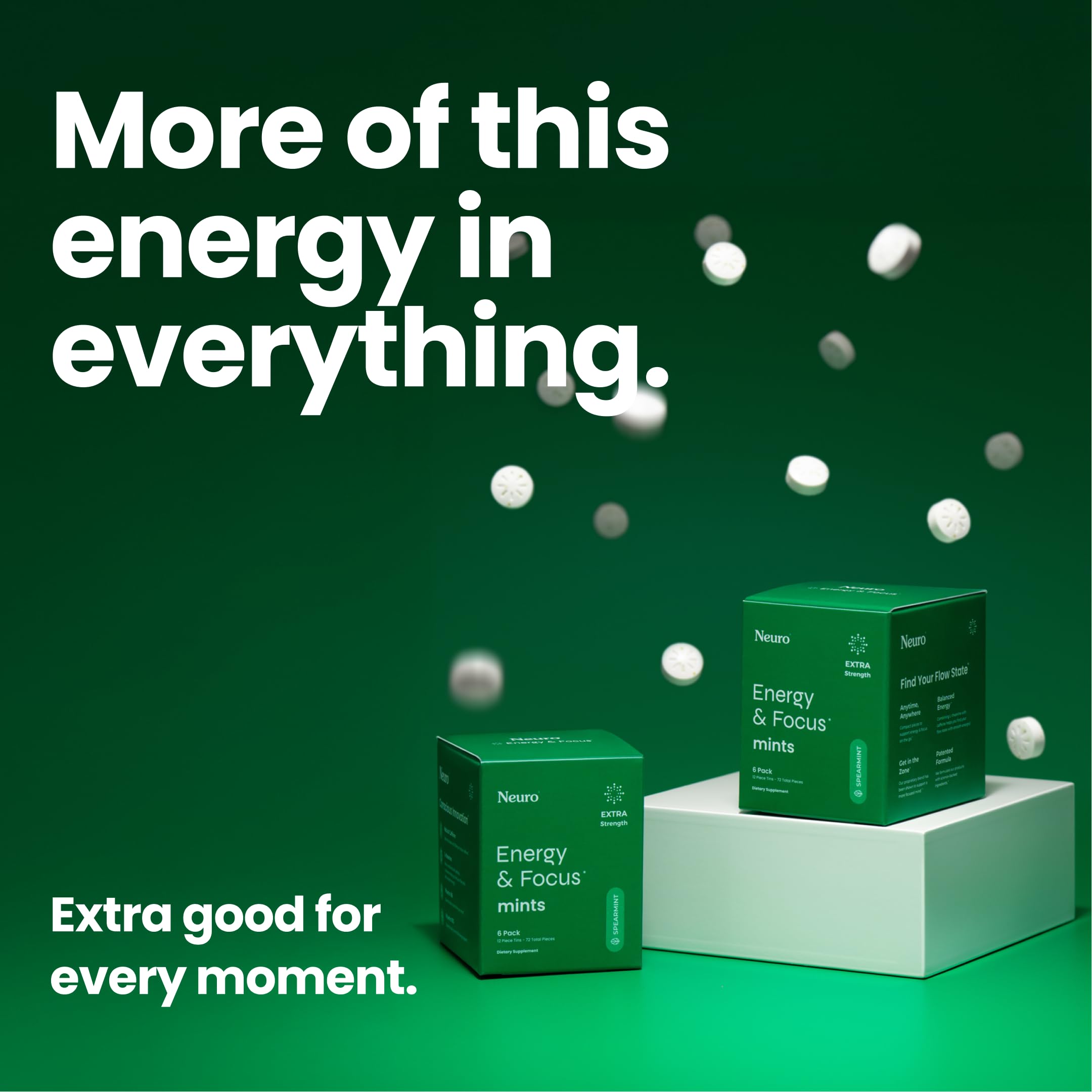 Neuro Energy Mints vegan label indicating plant-based ingredients.
