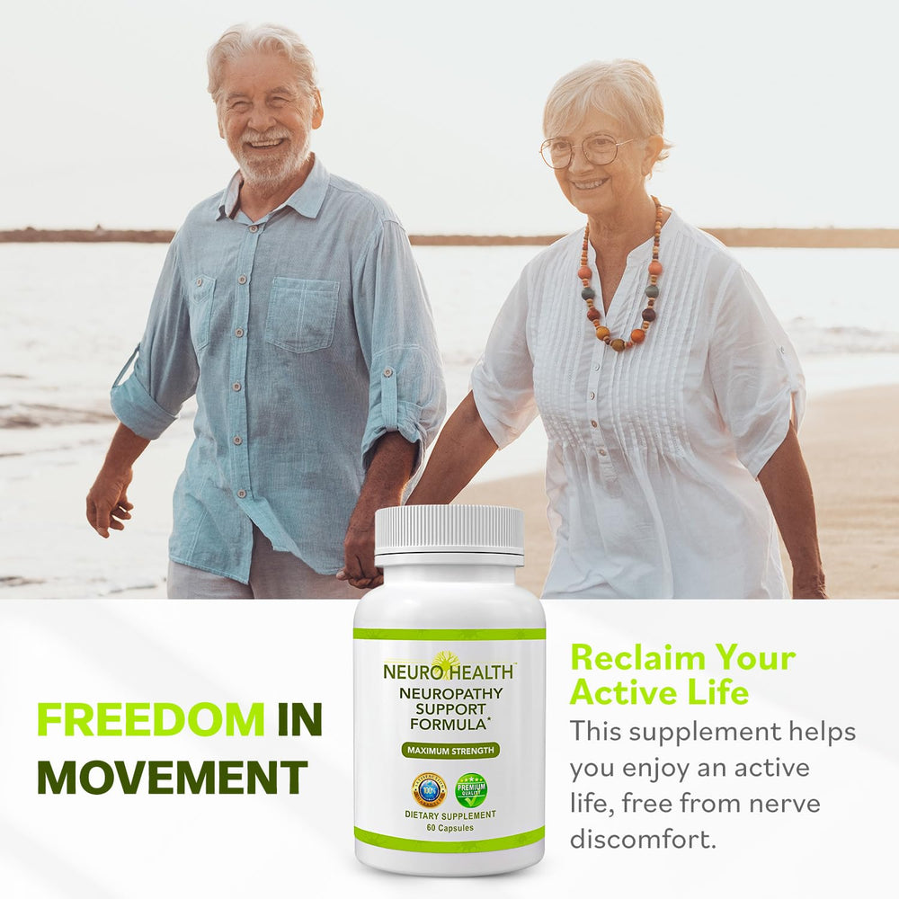 Neuro Health in use during a walk demonstrates an active lifestyle with reduced discomfort.