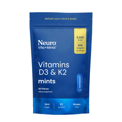 Neuro Vitamin D3 K2 mint bottle shows convenient daily wellness mint for mood and bones.