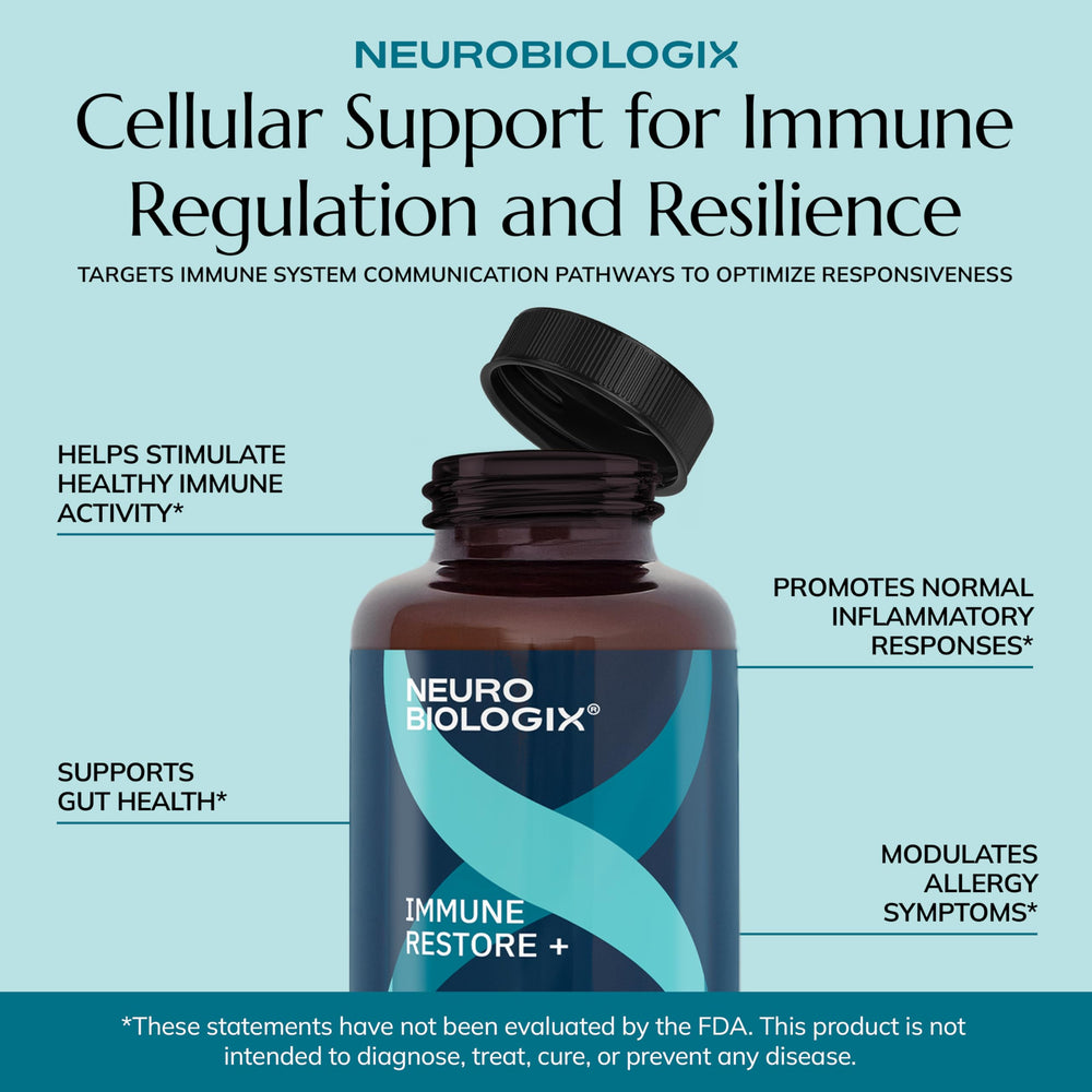 Neurobiologix Immune Restore+ gluten-free label confirms allergen-friendly support