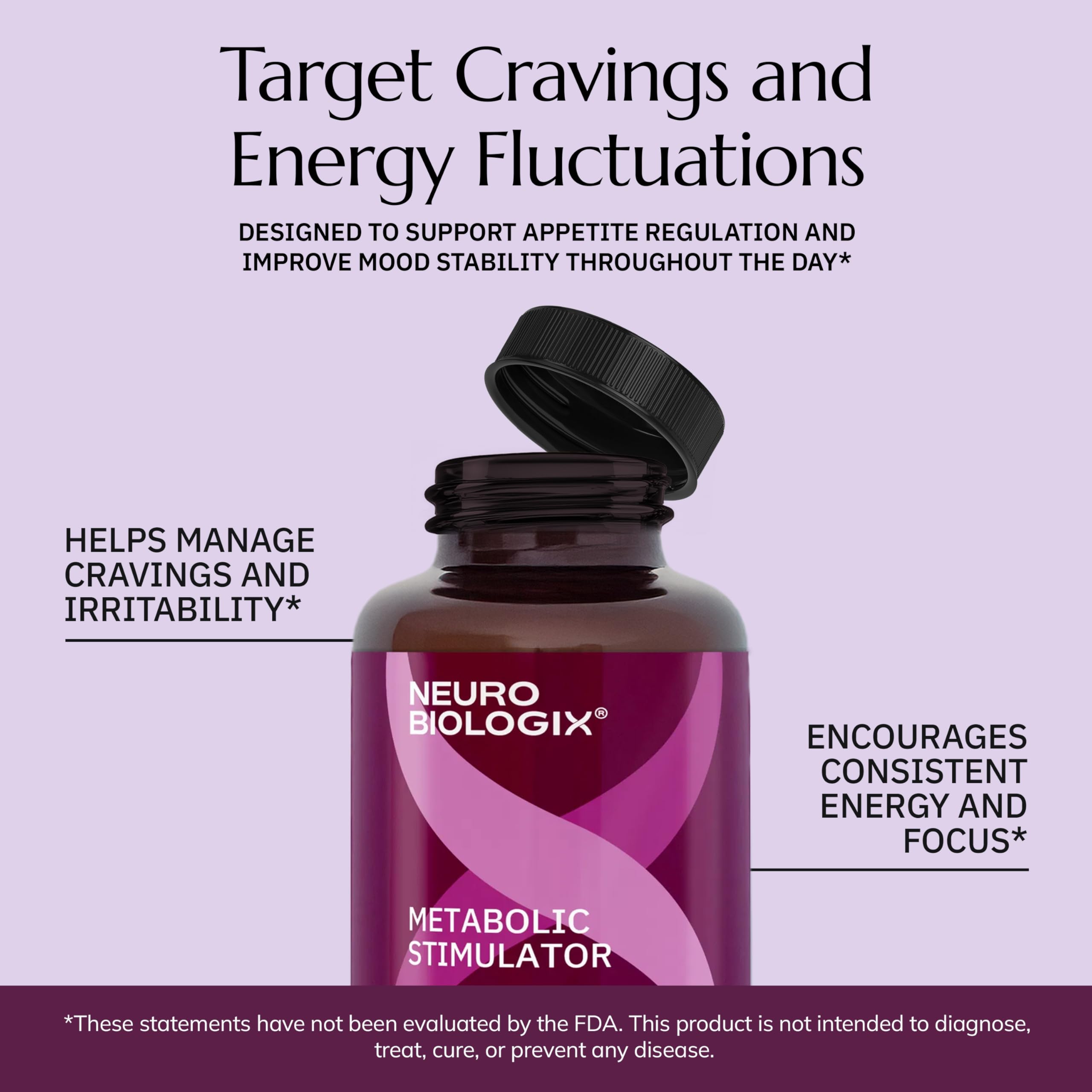 Vegetarian-friendly Neurobiologix Metabolic Stimulator capsules support daily wellness.