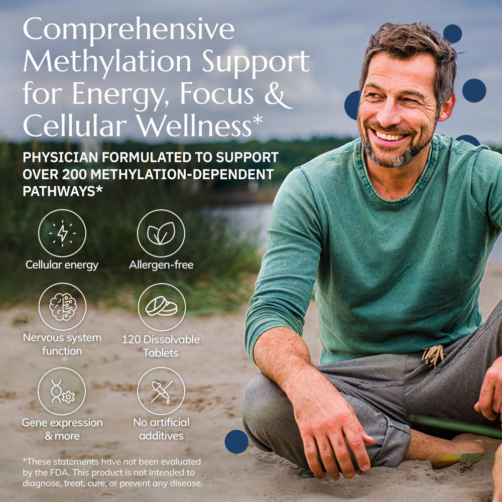 Neurobiologix Methylation Complete tablets dissolving to support daily methylation routine.