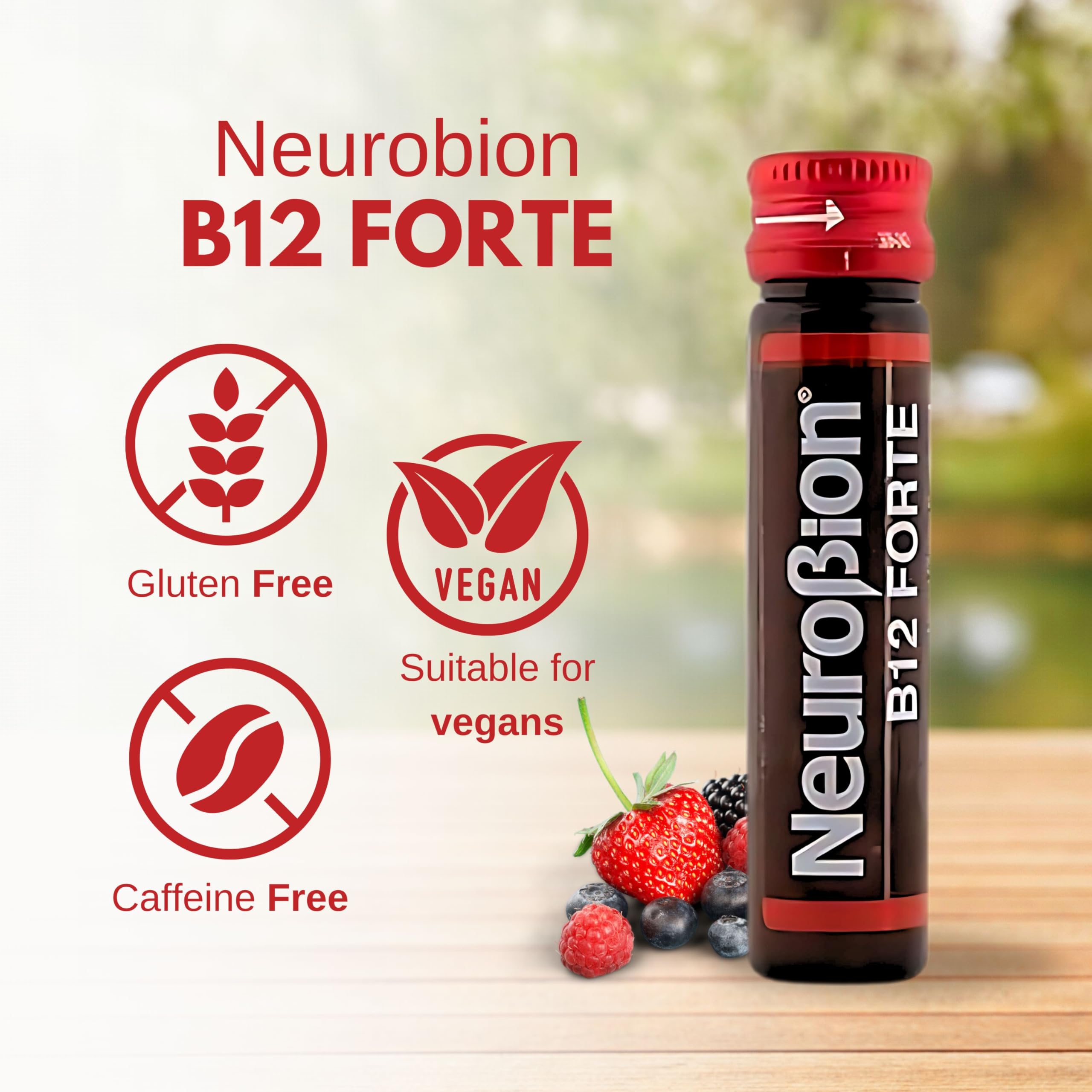 Liquid Neurobion B12 Forte shown for easy, precise dosing.