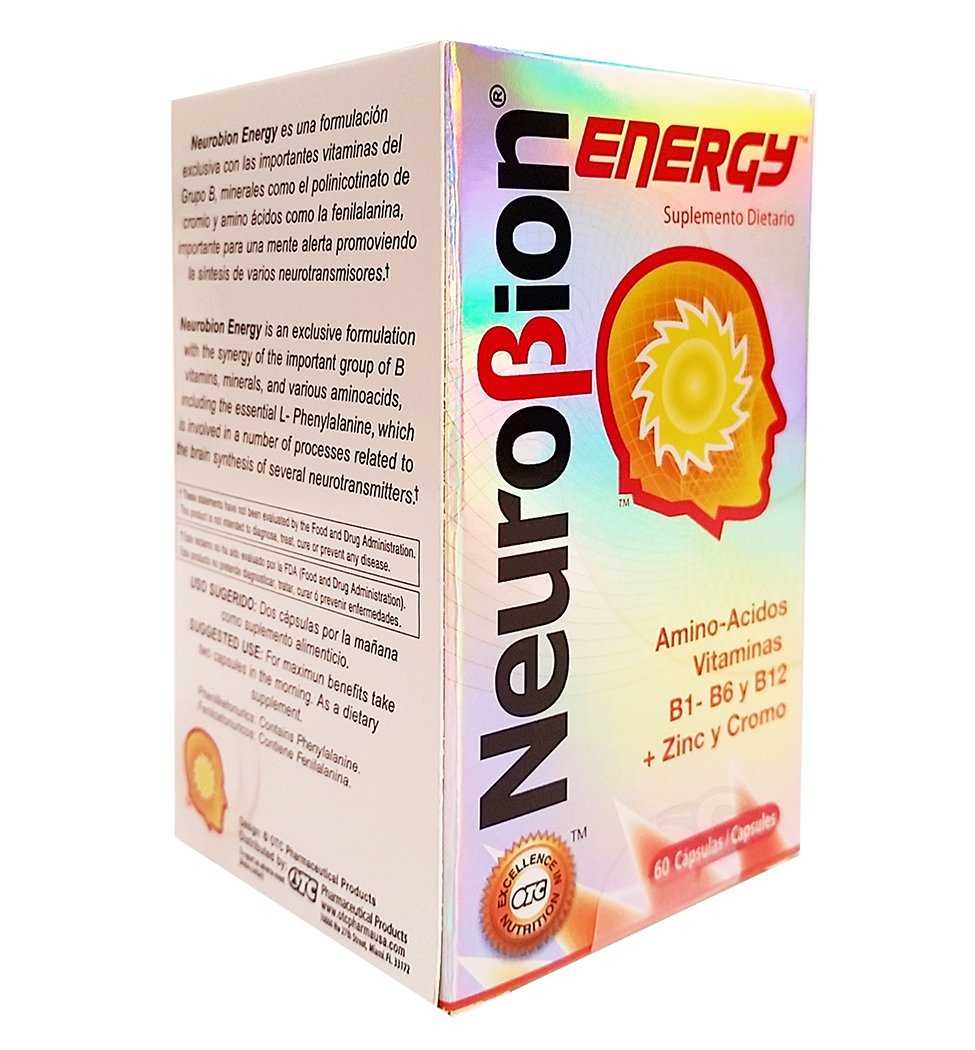 Neurobion Energy Amino Acids triple-pack displayed on shelf.