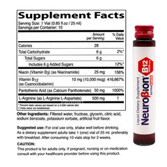 Close up of Neurobion vial label for quick dosing recognition