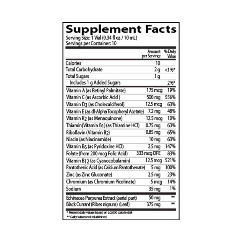 Neurobion immune support vial front view emphasizing compact dose