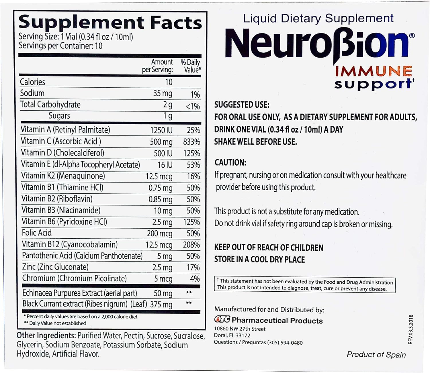 Close-up of Neurobion immune support vials highlighting B complex blend