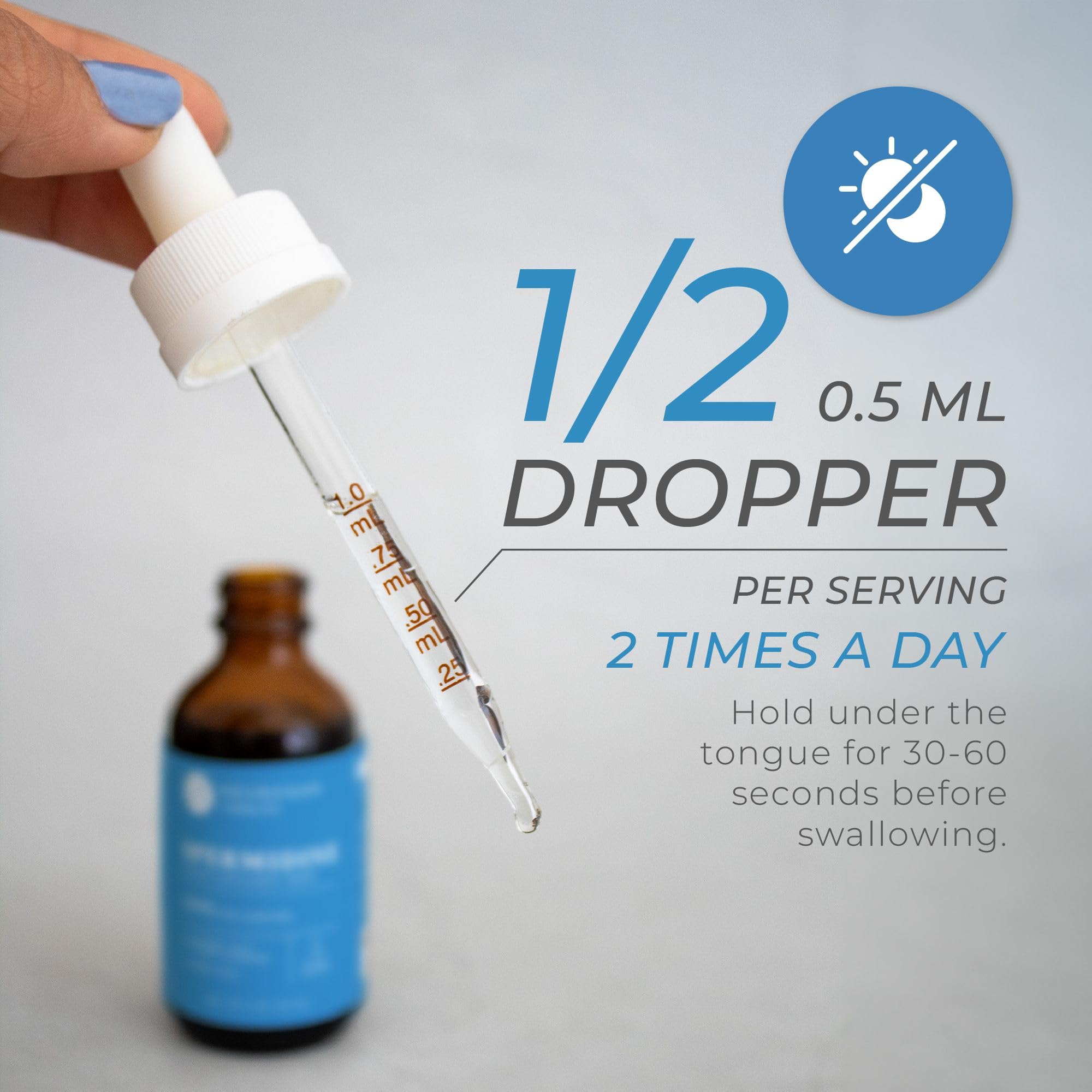60 ml bottle on kitchen counter ready for daily rituals.
