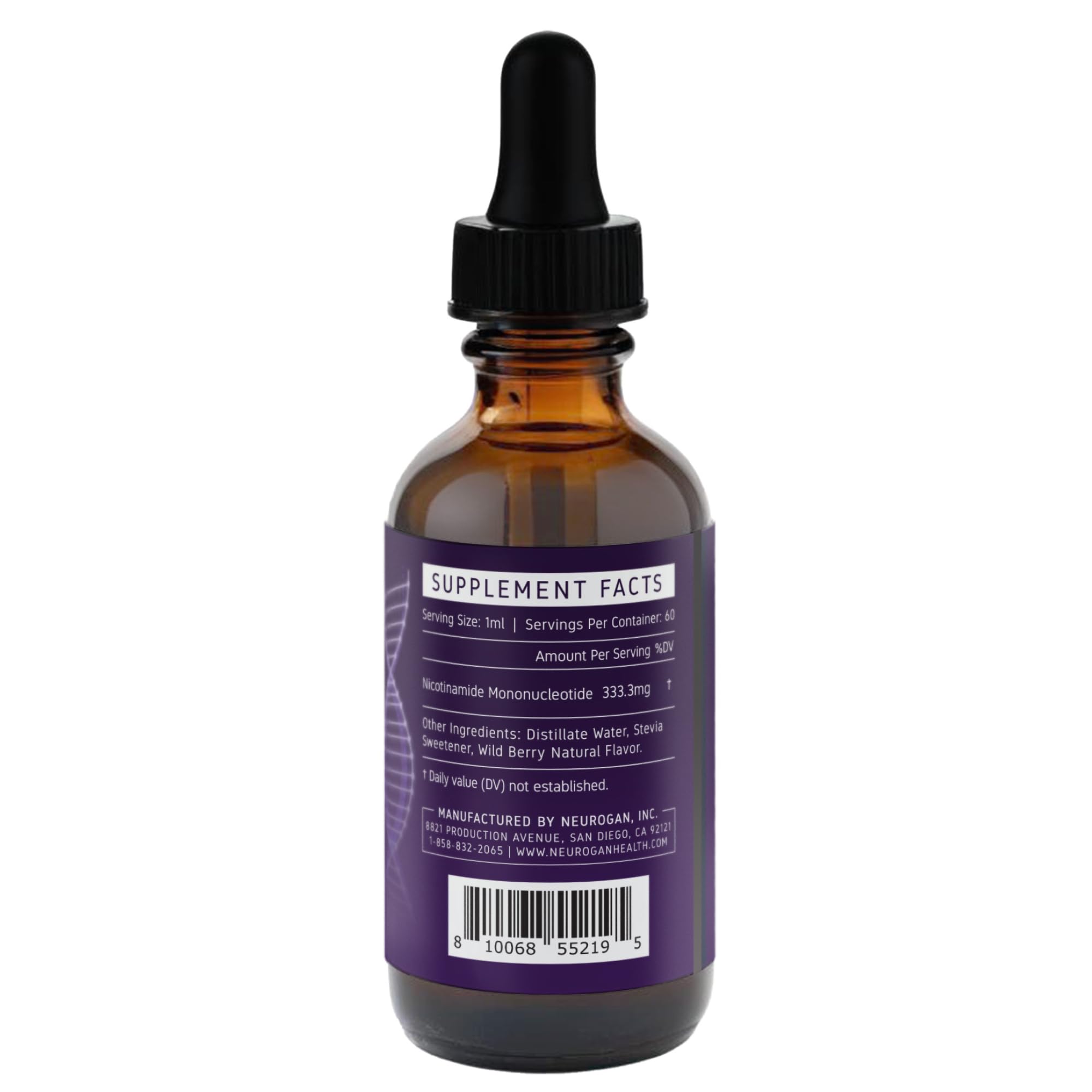Neurogan NMN Drops dropper close-up showing precise 1 ml dosing for consistency.