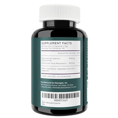 Neurogan NAD+ Resveratrol label detail highlighting 600 mg NAD+ per serving.