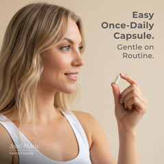 Closeup of Neurogan Pentadecanoic Acid capsules showing clean, allergen-free formulation.