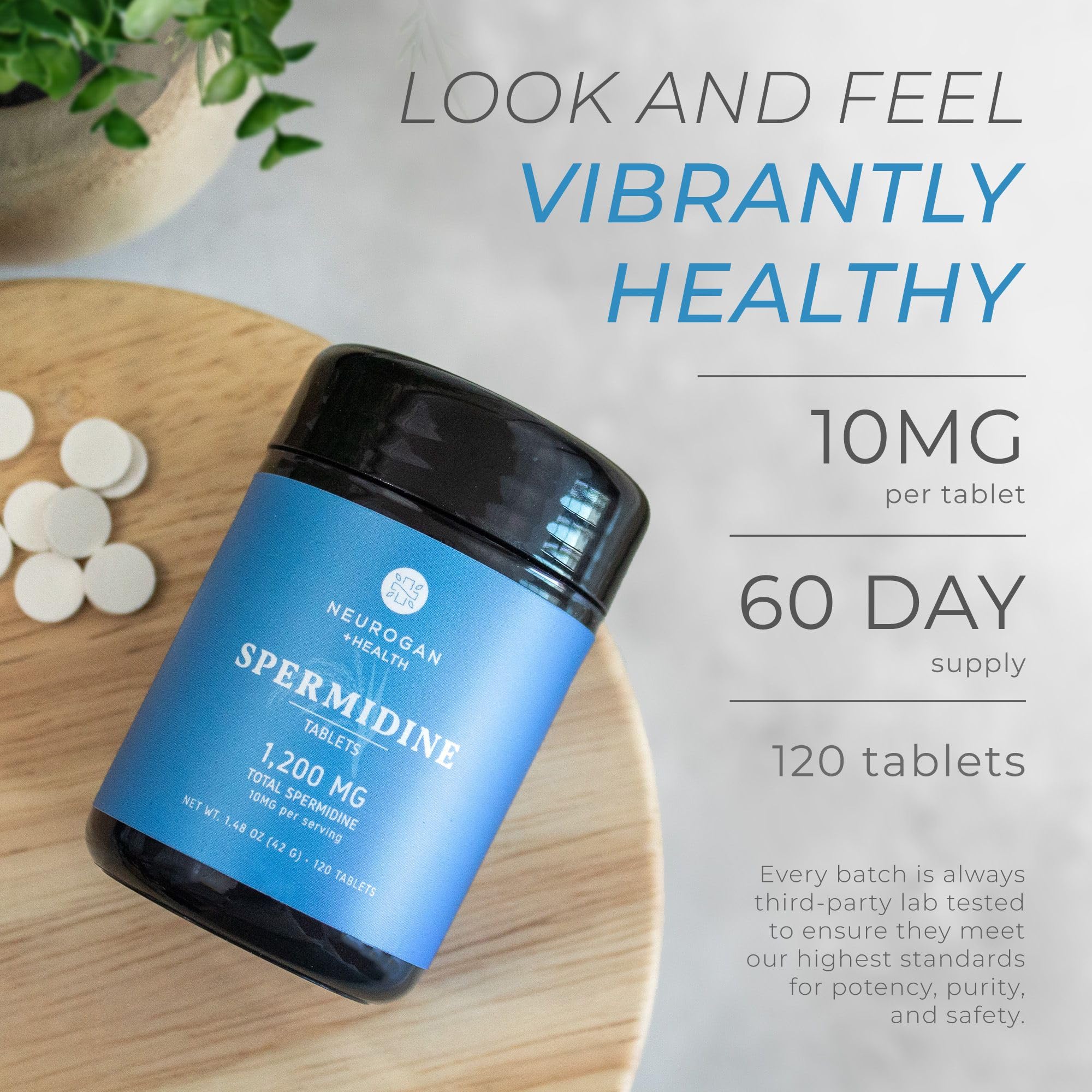 Neurogan Spermidine facts panel shows verified content and purity for reliable supplementation.