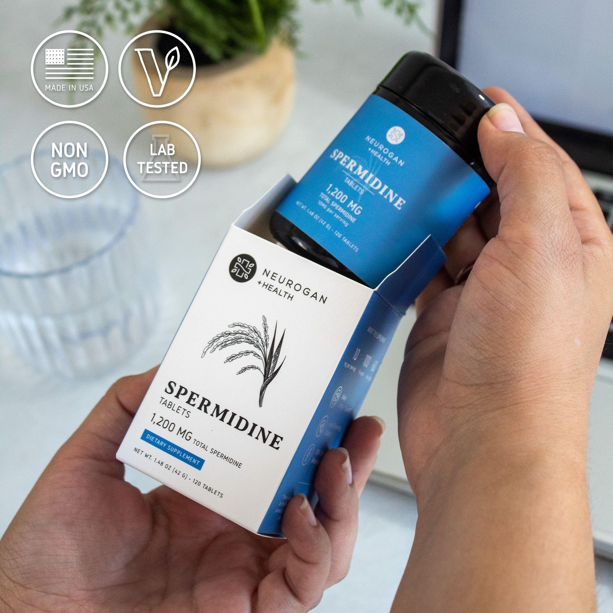 Third-party testing seal on Neurogan Spermidine reinforces product quality and safety.