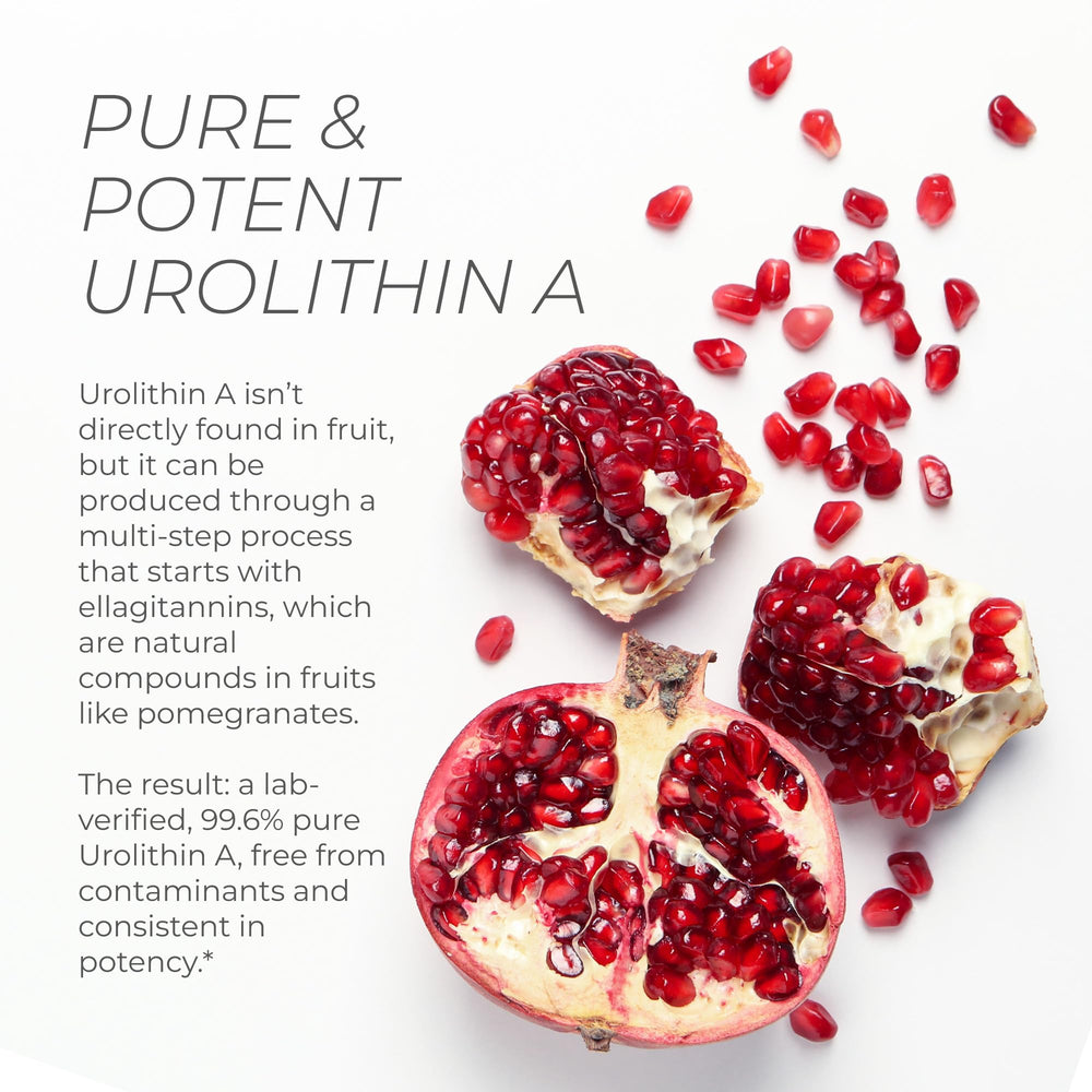 Pouring Neurogan Urolithin A PRO capsules suggests easy daily dosing.