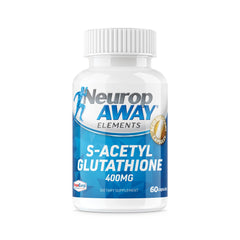 NeuropAWAY Elements S-Acetyl-Glutathione bottle – daily energy and focus support.