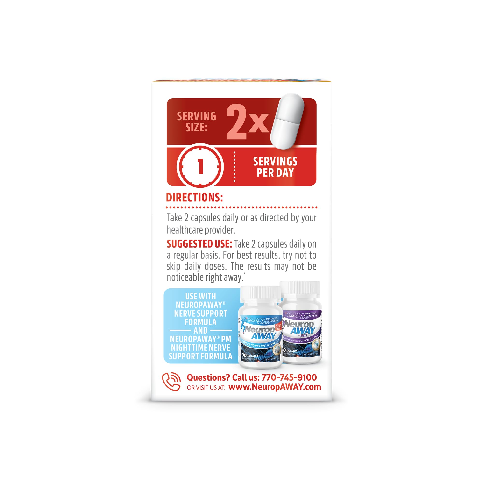 NeuropAWAY pterostilbene supplement packaging highlights antioxidant potential.