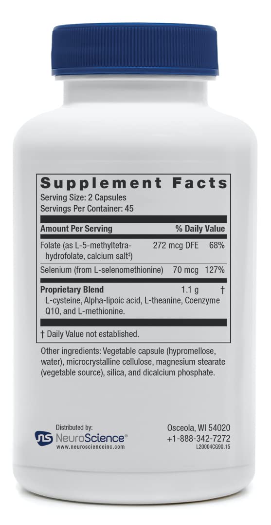NeuroScience Calm G label highlights alpha lipoic acid and amino acids.