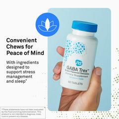 NeuroScience GABA Trex bottle supporting relaxed focus during busy days.
