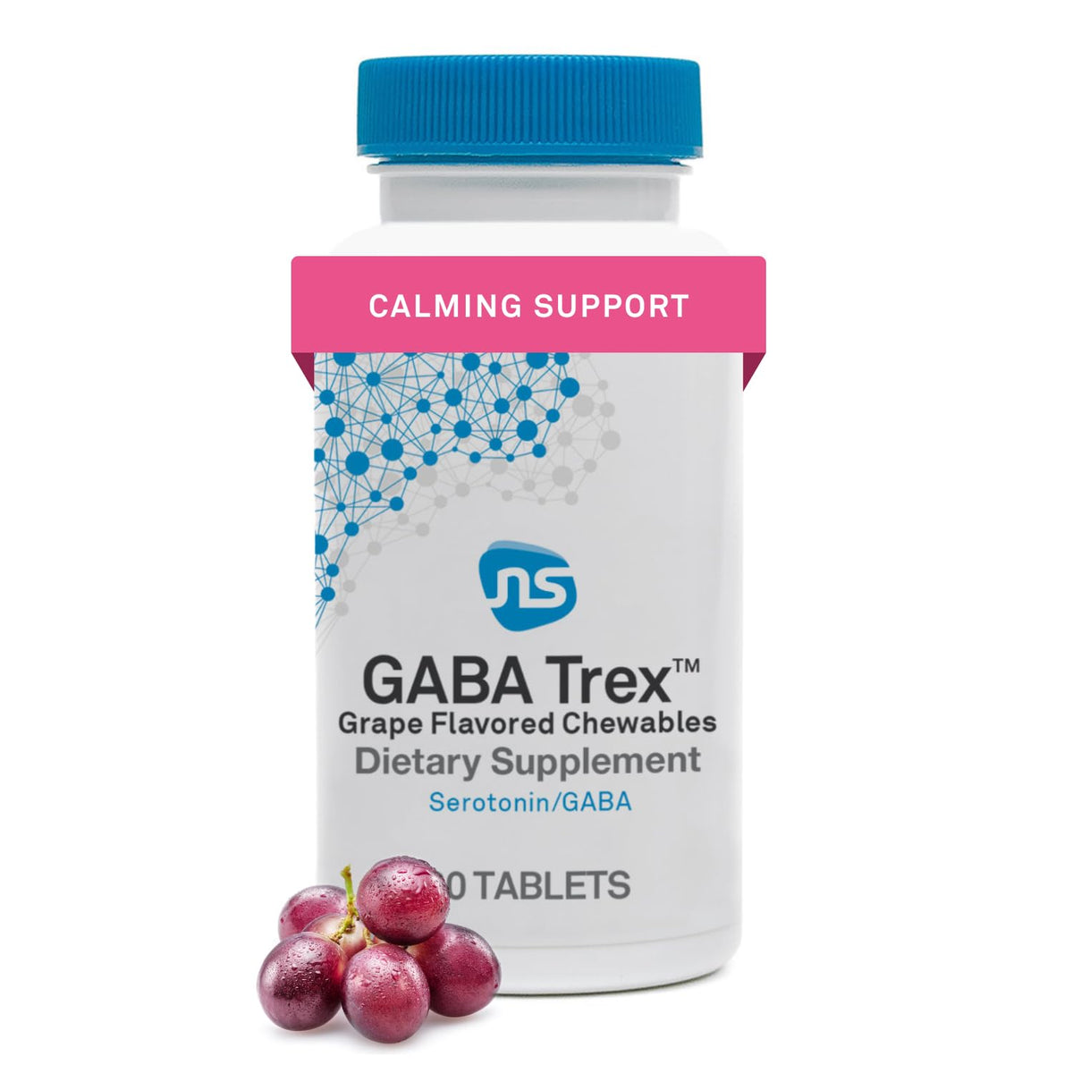 NeuroScience GABA Trex grape-flavored chewable tablet for daytime calm.