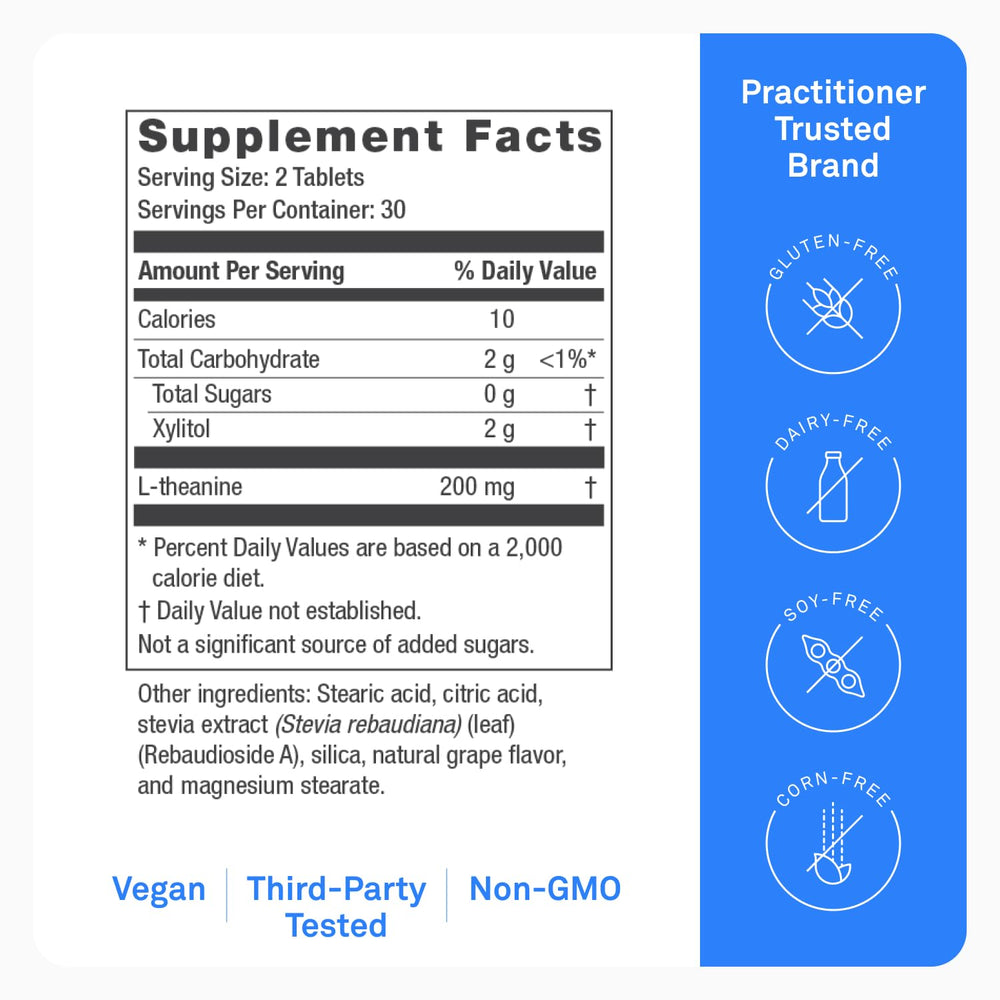 Kid-friendly grape flavor chewables suitable for family use.