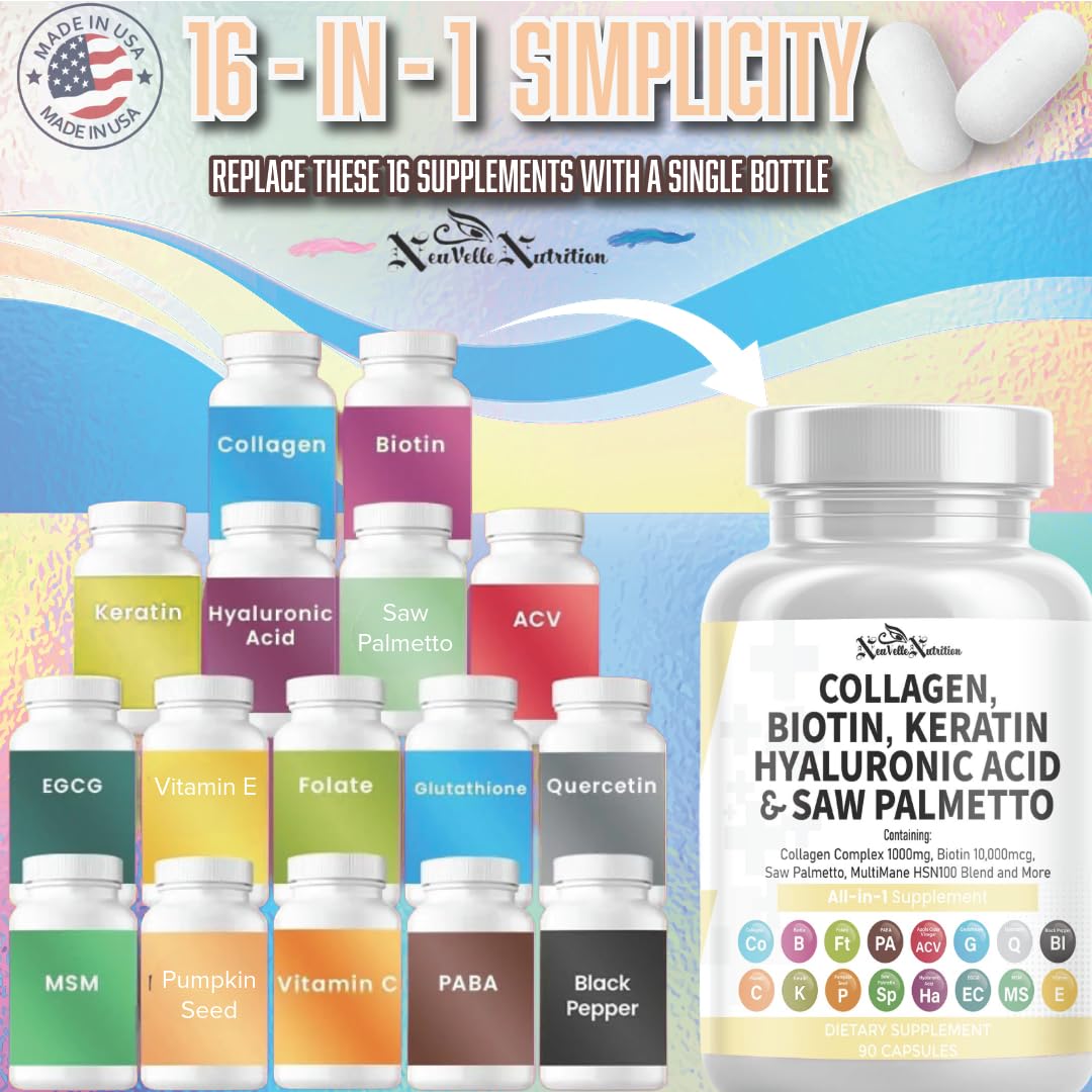 NeuVelleNutrition collagen pills hair-skin-nails focus for stronger strands and smoother skin