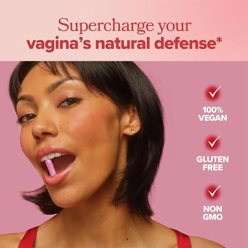 NeuVelleNutrition vegetarian capsules indicate allergen-friendly feminine care.