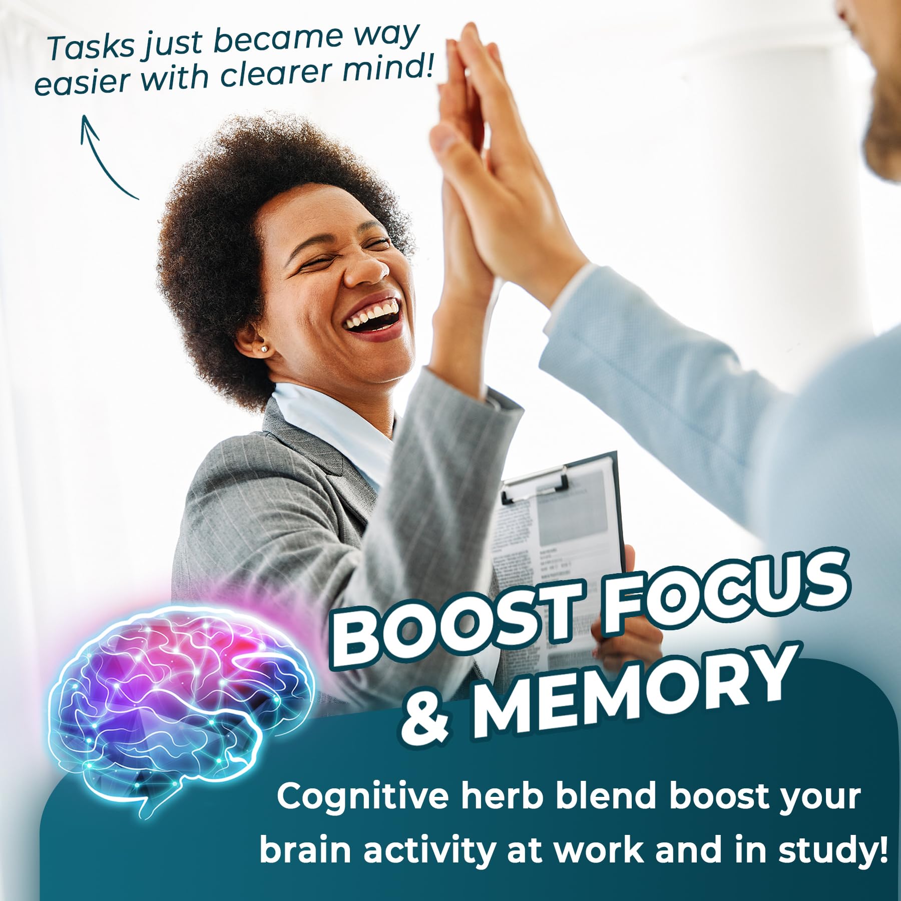 NEVISS 11-in-1 Brain Gummies packaging box emphasizes gluten-free and sugar-free formula.