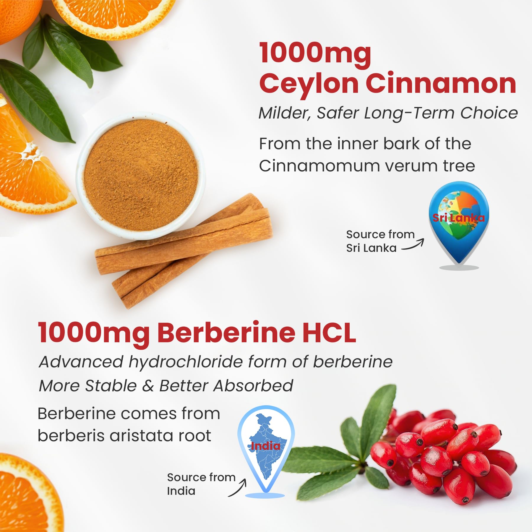NEVISS Berberine Cinnamon Gummies orange flavor highlights vegan, sugar-free formula