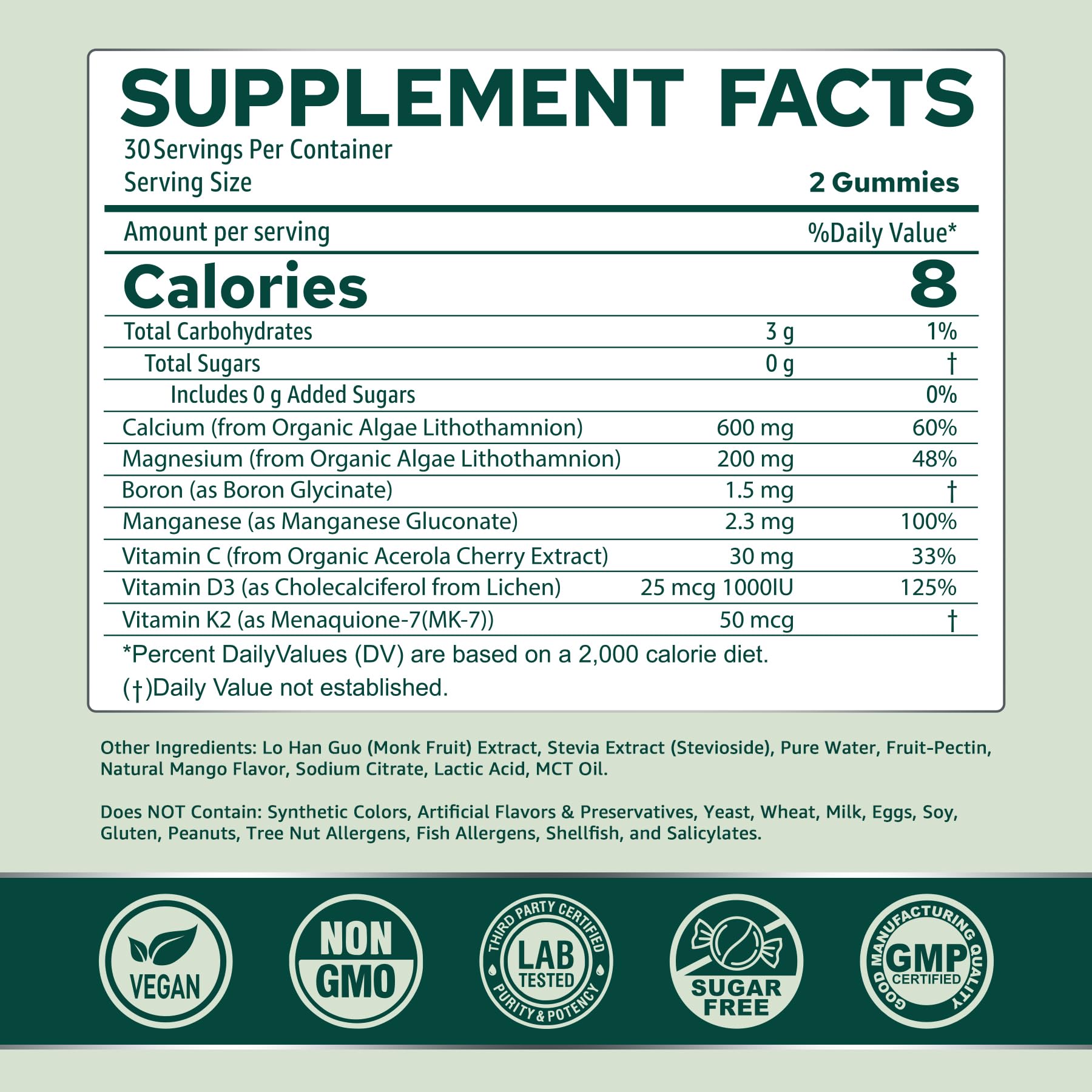 Closeup of NEVISS calcium gummies, soft chews for convenient daily use