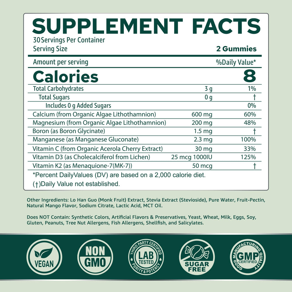 Closeup of NEVISS calcium gummies, soft chews for convenient daily use