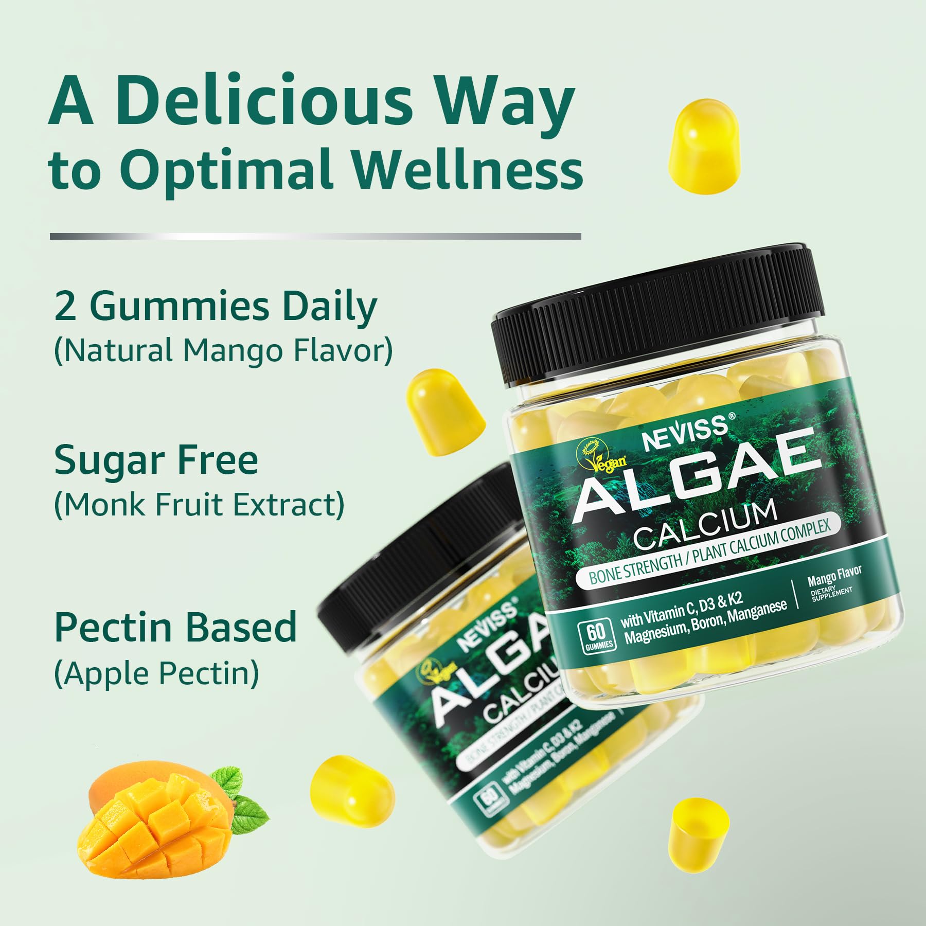 NEVISS vegan and gluten-free gummies suitable for everyday use