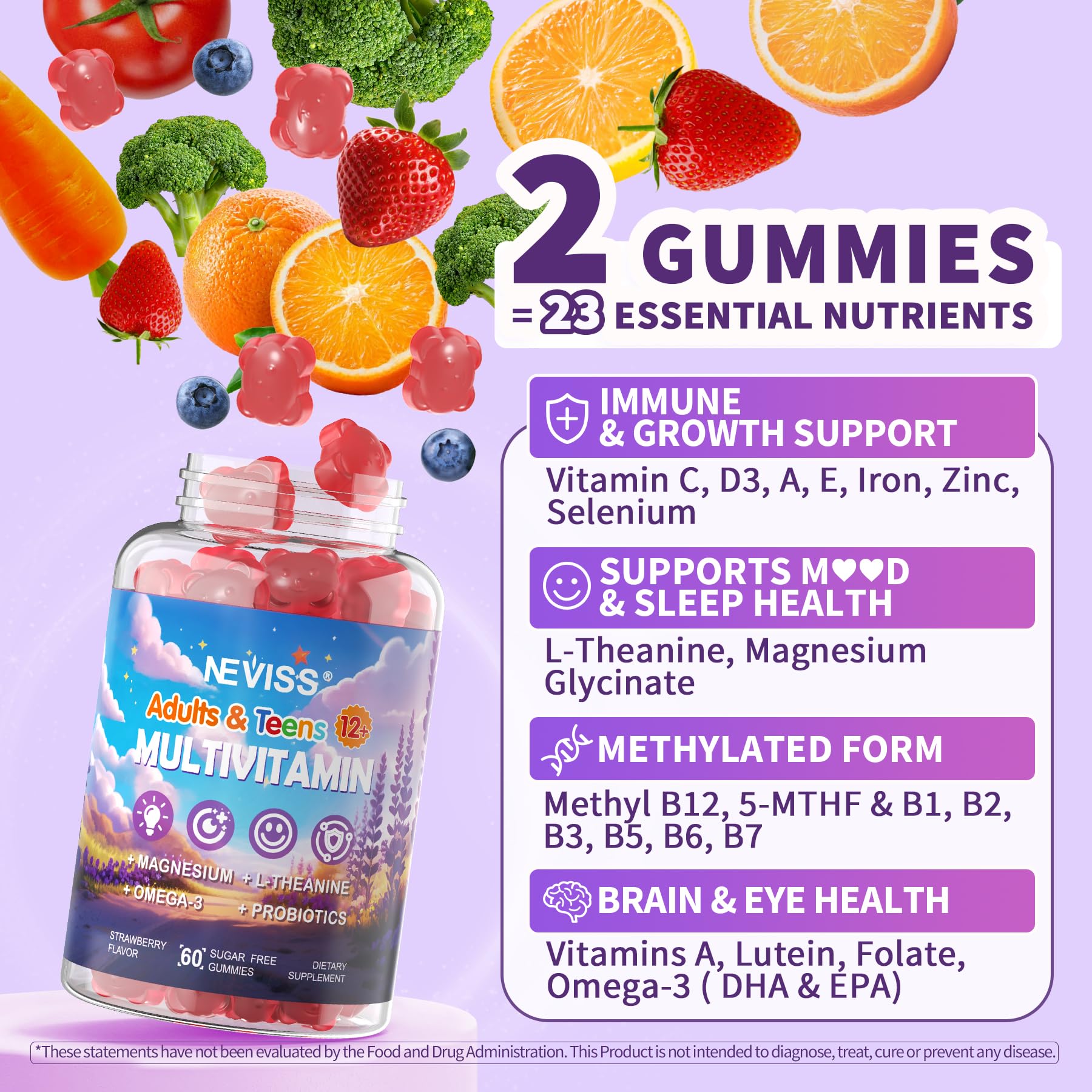 NEVISS lutein and omega-3 blend supports teen eye health.