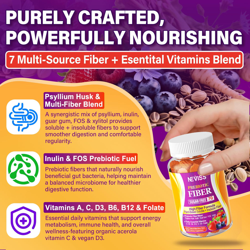 NEVISS allergen-free seal confirms gluten-free and dairy-free status.