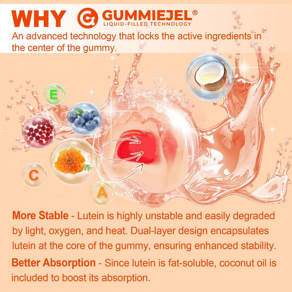 Close-up of NEVISS gummy center highlighting coconut oil infusion for absorption.