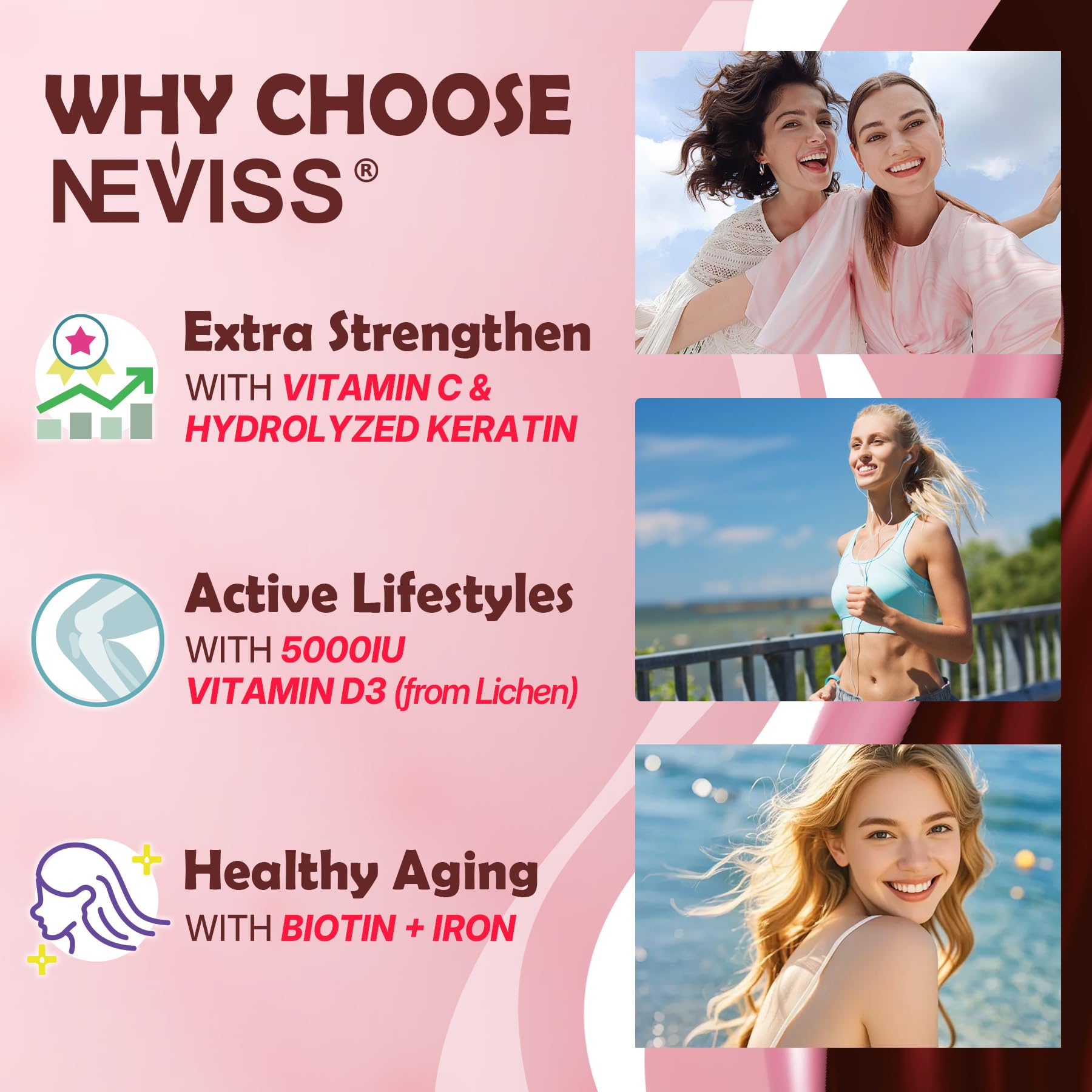NEVISS Hydrolyzed Collagen Gummies label nutrition highlights a clean, sugar-free formula