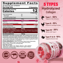 NEVISS Hydrolyzed Collagen Gummies serving-dose closeup shows 800 mg per serving