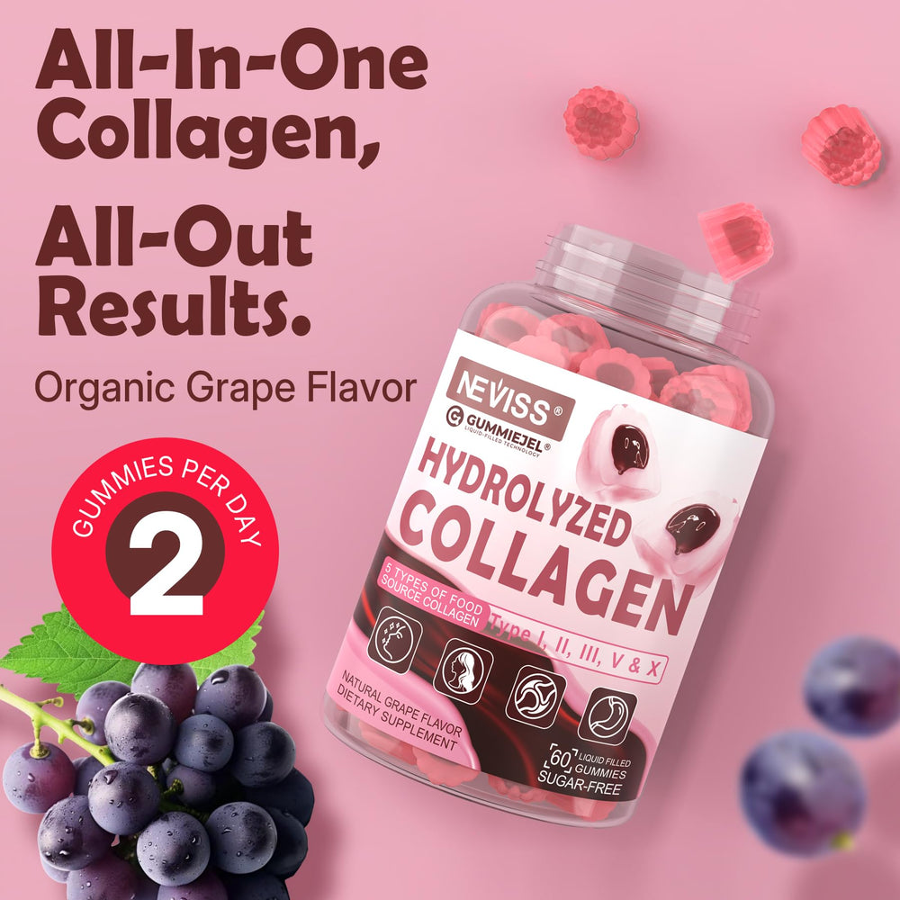 NEVISS Hydrolyzed Collagen Gummies third-party tested seal assures quality